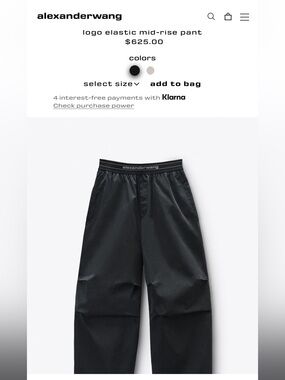 Alexander Wang Black Elastic-Waist Jogger Pants